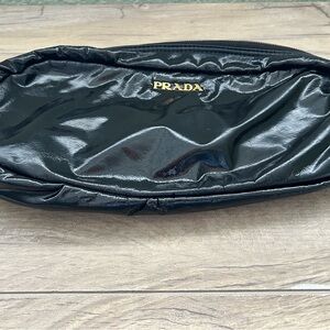 Prada Shiny Black Cosmetic Bag.